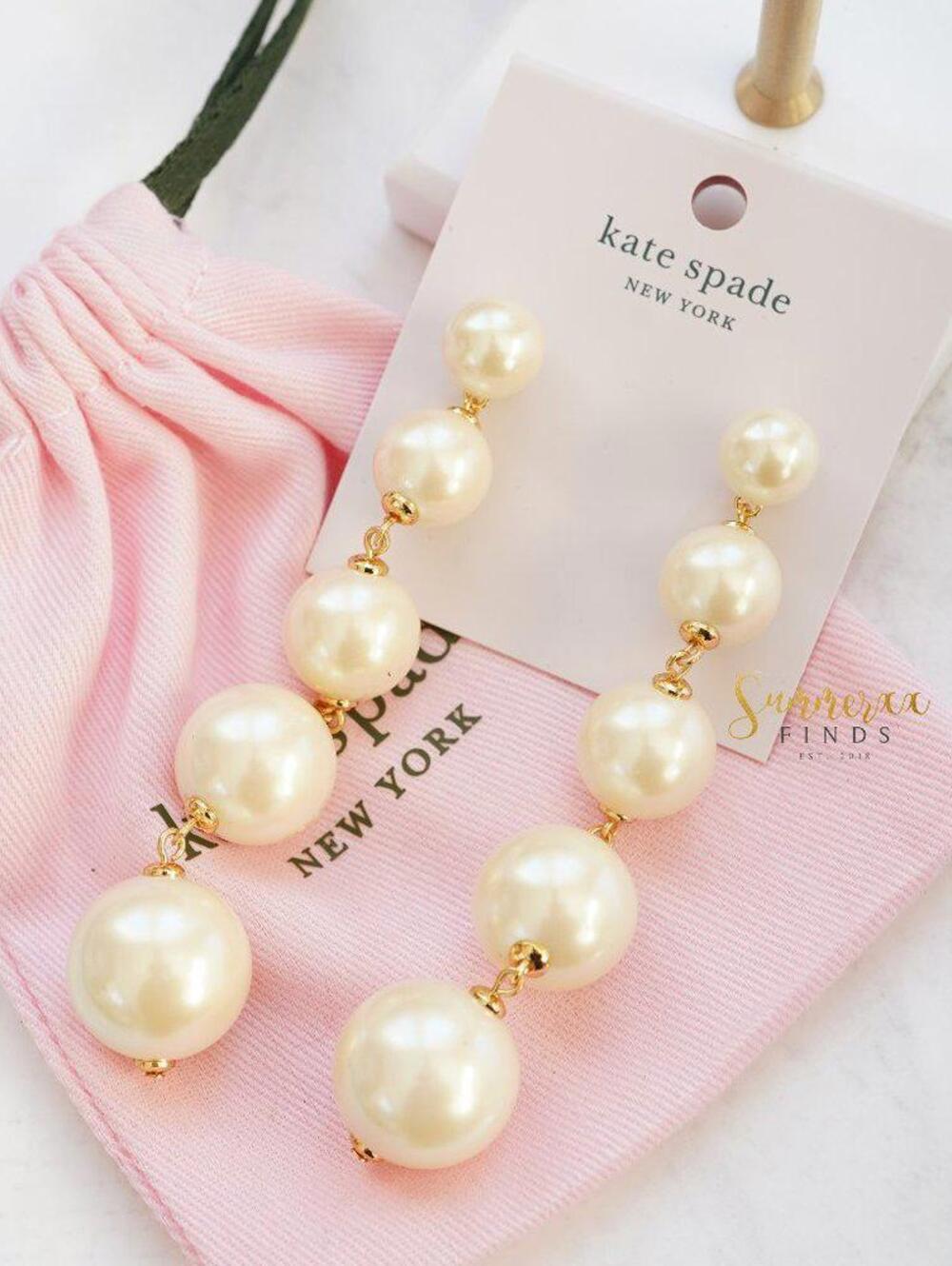 Kate Spade Girls in Pearls Linear Earrings